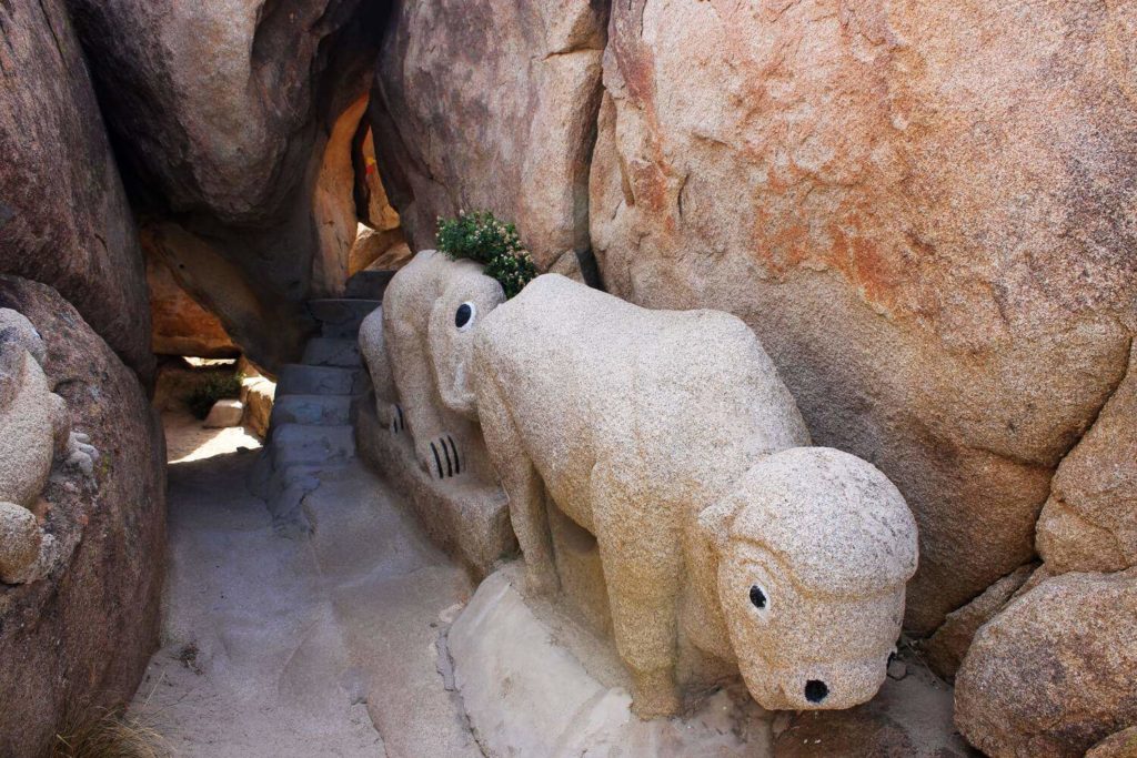 Boulder Park is one of Jacumba's coolest places to explore filled with rocks carved into animals!