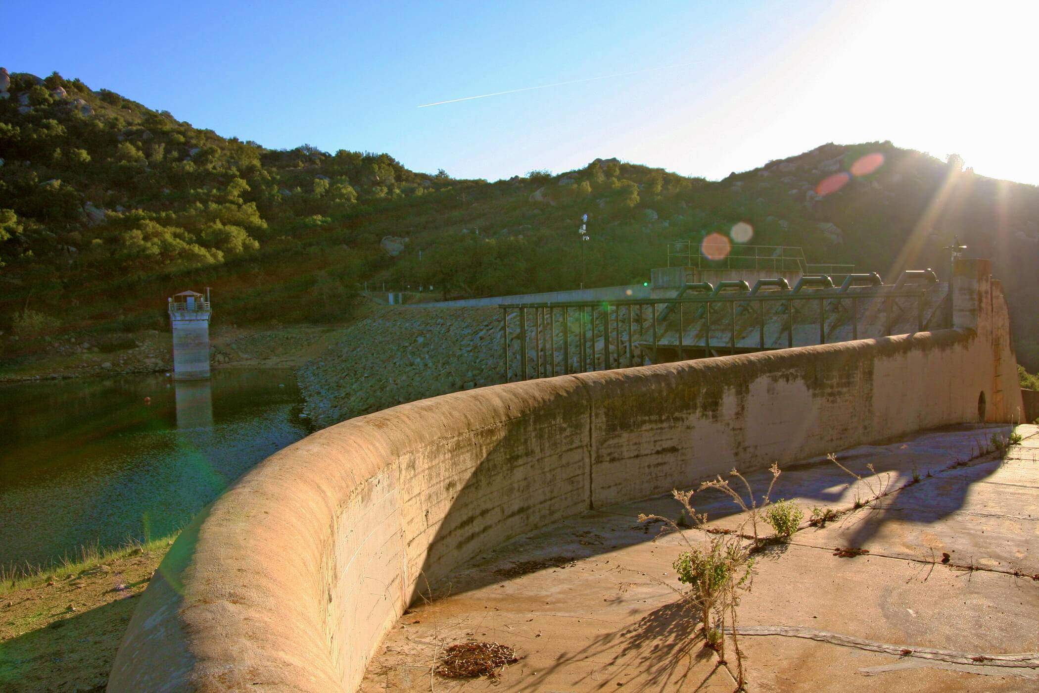 Hike to one of San Diego's historic dams in Escondido, the Lake Wohlford dam. This is an enjoyable lake to fish and hike around.