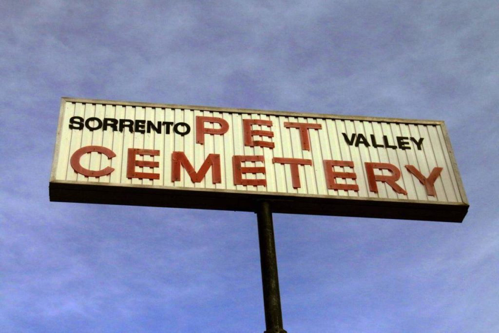 The Sorrento Valley Pet Cemetery is the oldest pet cemetery in San Diego.